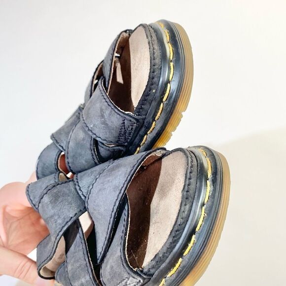 Doc Marten Y2K Vintage criss cross black leather slide sandal - Picture 7 of 8